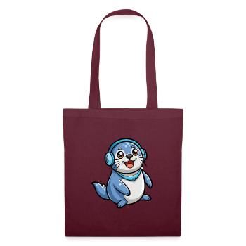 Seal Funny Cartoon Character Musique de casque - Sac en tissu - bordeaux - Devant