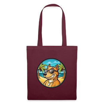Cordoba Fighting Dog Breed Cartoon Sunglass Beach - Tote Bag - burgundy - Front