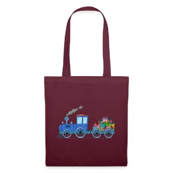 Train pour enfants avec remorque en bleu - Sac en tissu - bordeaux - Devant