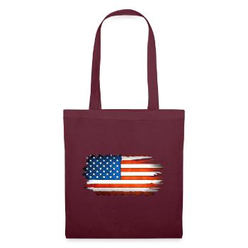 Amerikanische Flagge Pinselstrich - Stoffbeutel - Burgunderrot - Vorne