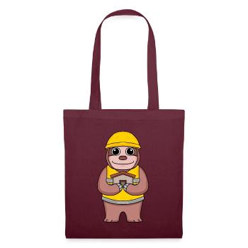 Builder topping sloth house home building gift - Tote Bag - burgundy - Front