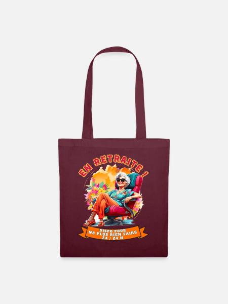 Retraitée libre et coloré - Sac en tissu - bordeaux
