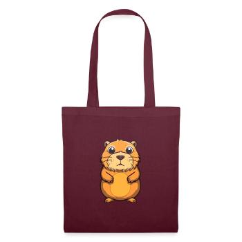 Gopher Niedliche Karikatur Kawaii Aquarell Tier Haustier - Stoffbeutel - Burgunderrot - Vorne
