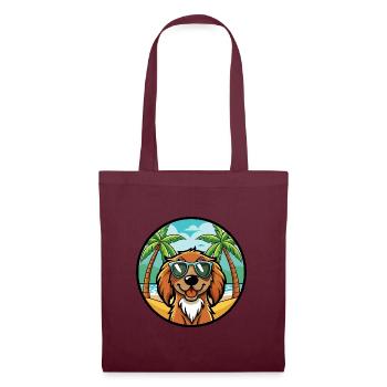 Boykin Spaniel Chien Race Dessin Animé Lunettes De Soleil Plage - Sac en tissu - bordeaux - Devant