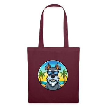 Standard Schnauzer Hunderasse Cartoon Sonnenbrille - Stoffbeutel - Burgunderrot - Vorne