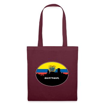 Guayaquil Equador Flag Skyline Silhouette Reisen - Stoffbeutel - Burgunderrot - Vorne