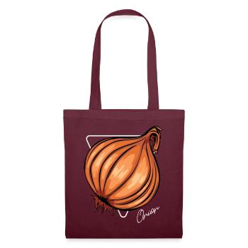 Trendy Onion Cool Gemüse Zwiebeln - Stoffbeutel - Burgunderrot - Vorne