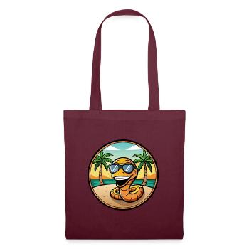 Schlange Lustige Cartoon Sommer Strand Sonnenbrille Cool - Stoffbeutel - Burgunderrot - Vorne
