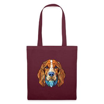 Bosnischer grobhaariger Jagdhund Hunderasse Aquarell - Stoffbeutel - Burgunderrot - Vorne