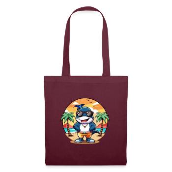 Lunettes de soleil de plage d’été de dessin animé drôle d’Orca - Sac en tissu - bordeaux - Devant