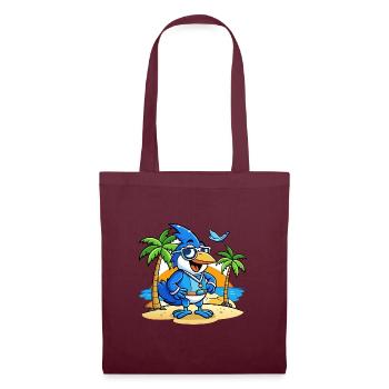 Blue Jay Lustige Cartoon Sommer Strand Sonnenbrille - Stoffbeutel - Burgunderrot - Vorne