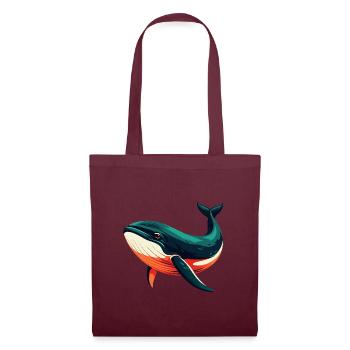 Whale Cartoon Character Colorful Pet Animal - Tote Bag - burgundy - Front