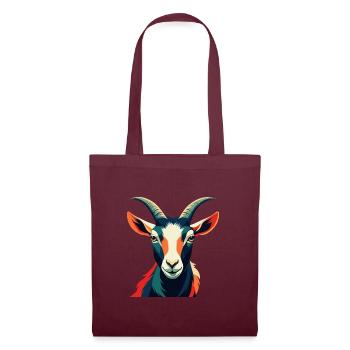 Chèvre Dessin Animé Personnage Animal Coloré Animal De Compagnie - Sac en tissu - bordeaux - Devant