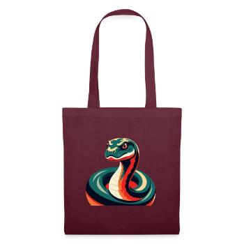 Anaconda dessin animé personnage animal de compagnie coloré - Sac en tissu - bordeaux - Devant