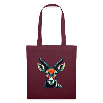 Antelope Cartoon Character Colorful Pet Animal - Tote Bag - burgundy - Front