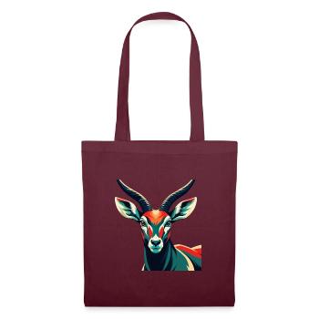 Antelope Cartoon Character Colorful Pet Animal - Tote Bag - burgundy - Front