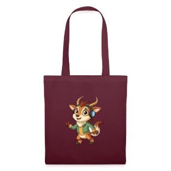 Antelope Funny Cartoon Character Headphone Music - Tote Bag - burgundy - Front