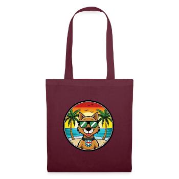 Portuguese Watchdog Breed Cartoon Sunglasses Beach - Tote Bag - burgundy - Front