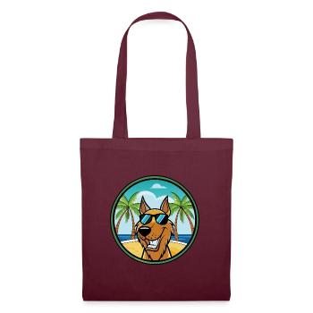 Jugoslawischer Windhund Hunderasse Cartoon Sonnenbrille Strand - Stoffbeutel - Burgunderrot - Vorne