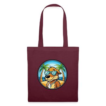Poitevin Hound Hund Rasse Cartoon Sonnenbrille Strand - Stoffbeutel - Burgunderrot - Vorne