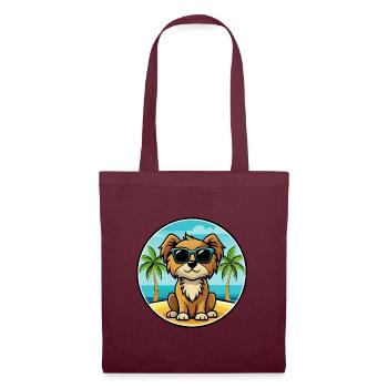 Englische Spielzeug Spaniel Hund Rasse Cartoon Sonnenbrille - Stoffbeutel - Burgunderrot - Vorne