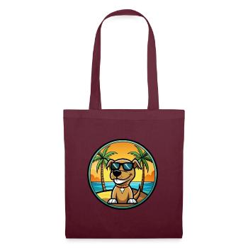 Sloughi Hunderasse Cartoon Sonnenbrille Strand - Stoffbeutel - Burgunderrot - Vorne