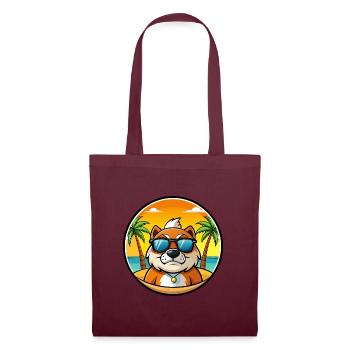 Moskau Watchdog Rasse Cartoon Sonnenbrille Strand - Stoffbeutel - Burgunderrot - Vorne