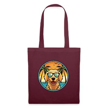 Flat Coated Retriever Dog Breed Cartoon Sunglasses - Tote Bag - burgundy - Front