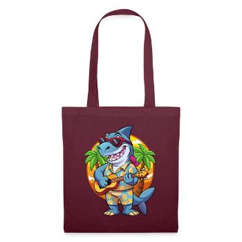 Funny Shark Summer Beach Sunglasses Hawaiian - Tote Bag - burgundy - Front