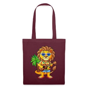 Funny Lion Summer Beach Sunglasses Hawaiian - Tote Bag - burgundy - Front