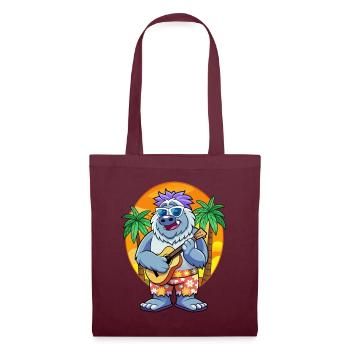 Drôle Yeti Dessin Animé Plage D’été Lunettes De Soleil Guitare - Sac en tissu - bordeaux - Devant