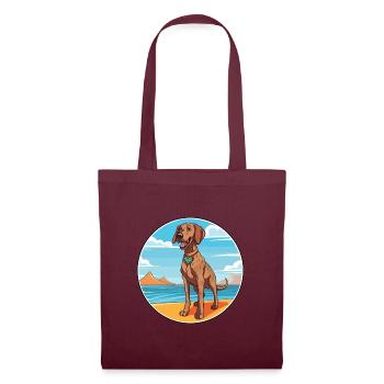 Plott Hund Rasse Cartoon Kawaii Clipart Hund - Stoffbeutel - Burgunderrot - Vorne
