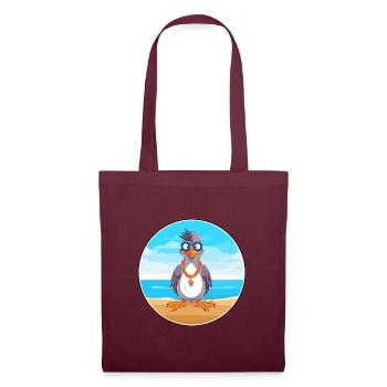 Jay Cartoon Yoga Strand Sommer Illustration - Stoffbeutel - Burgunderrot - Vorne