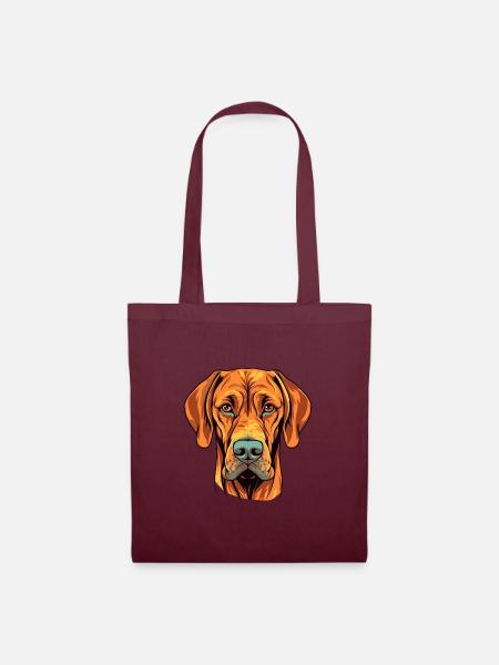 Rhodesian Ridgeback Hunderasse Aquarell Karikatur K - Stoffbeutel - Burgunderrot