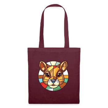 Chipmunk bunte Aquarell-Tierillustration - Stoffbeutel - Burgunderrot - Vorne