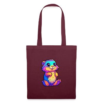 Gopher Buntes Aquarell Cartoon Kawaii Tier - Stoffbeutel - Burgunderrot - Vorne