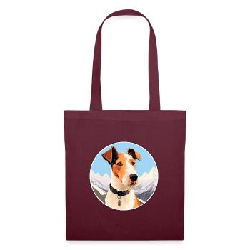 Foxterrier Glatte Hunderasse Cartoon Kawaii Waterc - Stoffbeutel - Burgunderrot - Vorne