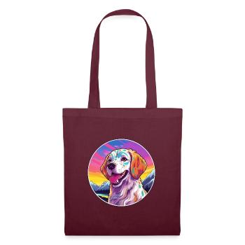 Akbash Hunderasse Karikatur Kawaii Aquarell - Stoffbeutel - Burgunderrot - Vorne