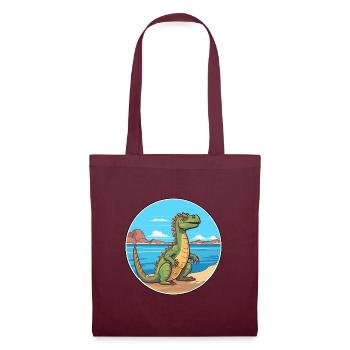 Basilisk Aquarell Cartoon Kawaii Clipart Tier - Stoffbeutel - Burgunderrot - Vorne