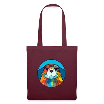 Gopher Buntglas Bunte Karikatur Kawaii Anima - Stoffbeutel - Burgunderrot - Vorne