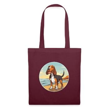 Poitevin Hund Rasse Cartoon Kawaii Clipart - Stoffbeutel - Burgunderrot - Vorne