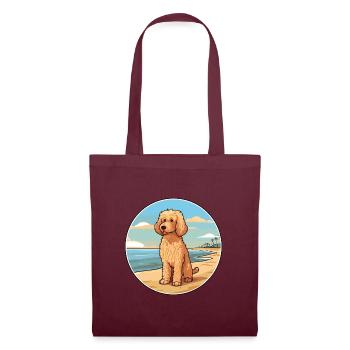 Goldendoodle Hund Rasse Cartoon Kawaii Clipart Hund - Stoffbeutel - Burgunderrot - Vorne