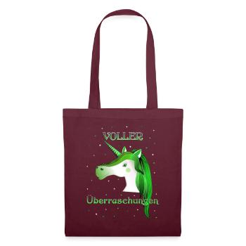 Einhorn voller Überraschungen unicorn - Stoffbeutel - Burgunderrot - Vorne