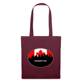 Edmonton Kanada-Flaggen-Skyline-Schattenbild-Reise - Stoffbeutel - Burgunderrot - Vorne