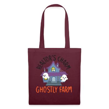Makler-Charme Gespensterfarm Makler-Halloween - Stoffbeutel - Burgunderrot - Vorne