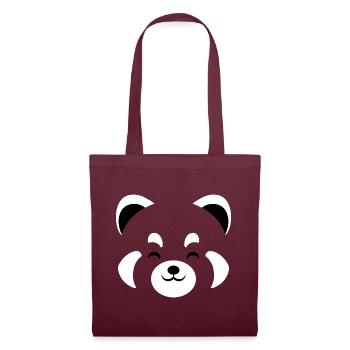 Roter Panda Kawaii - Stoffbeutel - Burgunderrot - Vorne