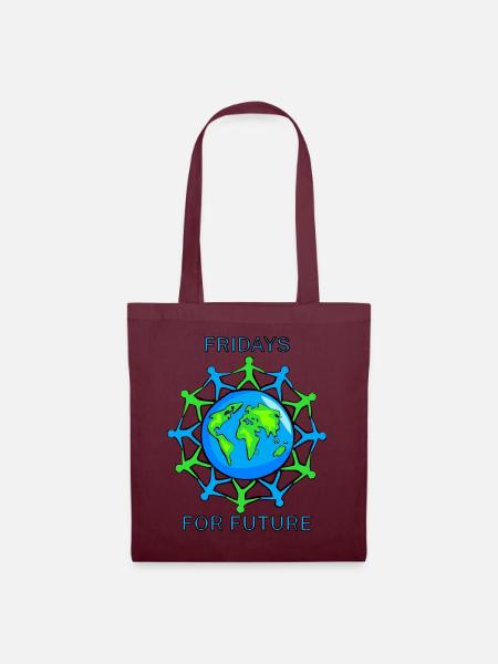 Fridays for future - Stoffbeutel - Burgunderrot