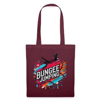  Bungee Jumper Geschenkidee, Bungy Jumps, Bungee - Stoffbeutel - Burgunderrot - Vorne