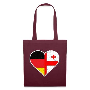 Germany Georgia Vintage Heart - Stoffbeutel - Burgunderrot - Vorne