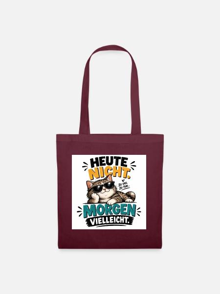 „Lustige Sprüche & kreative Designs“. - Stoffbeutel - Burgunderrot